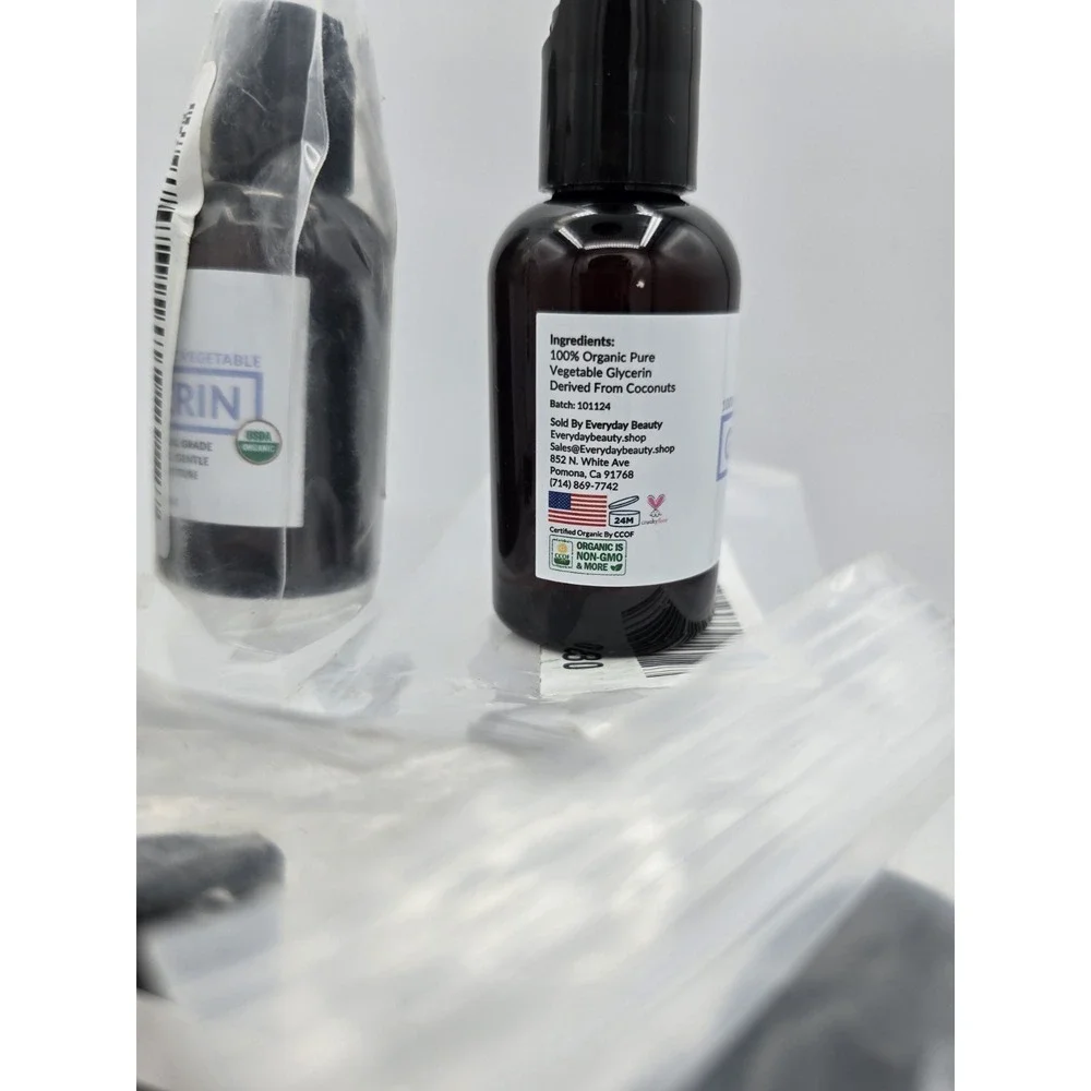 6 Pack 100% Organic Glycerin For Skin & Hair Food Grade - USDA - 2 Fl Oz Bottles
